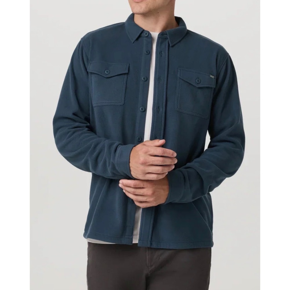 Vuori Aspen Shirt Jacket - Mens Large - Navy Blue
